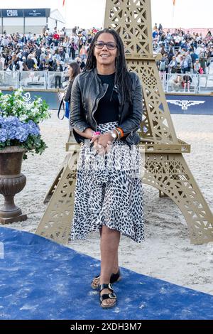 Paris, France. 22 juin 2024. Audrey Pulvar assiste au Paris Eiffel Jumping 2024 le 22 juin 2023 à Paris, France. Photo de Laurent Zabulon/ABACAPRESS. COM Credit : Abaca Press/Alamy Live News Banque D'Images