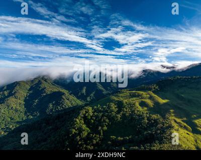 Forêt de nuages brumeux dans les contreforts des hautes terres de Chiriqui dans le volcan Baru, Panama, Amérique centrale - photo stock Banque D'Images