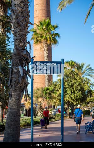 MALAGA, ESPAGNE - 22 JUIN 2024 : promenade Antonio Banderas à Malaga, Espagne le 22 juin 2024 Banque D'Images