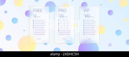 Effet de morphisme du verre. Cartes bancaires acryliques transparentes dépolies. Cercles de dégradé jaune sur fond bleu blanc. Matte de glassmorphisme réaliste Illustration de Vecteur