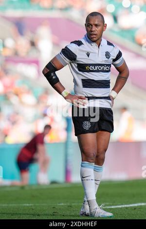 Twickenham Stadium, Londres, Royaume-Uni. 22 juin 2024. Killik Cup Rugby, Barbarians versus Fidji ; Gael Fikou du Barbarians Credit : action plus Sports/Alamy Live News Banque D'Images