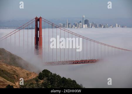 San Francisco. 22 juin 2024. Cette photo prise le 22 juin 2024 montre une vue de nuages à San Francisco, aux États-Unis. Crédit : Li Jianguo/Xinhua/Alamy Live News Banque D'Images