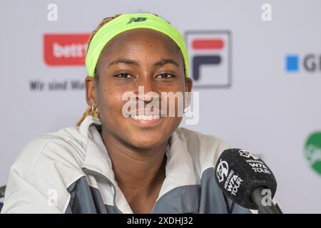 Berlin, Allemagne. 20 juin 2024. GER, Berlin, ecotrans Ladies Open 2024, WTA 500, au Steffi Graf Stadion Berlin, LTTC Rot-Weiss e.V., conférence de presse avec Coco Gauff, 20.06.2024, crédit : HMB Media/Alamy Live News Banque D'Images