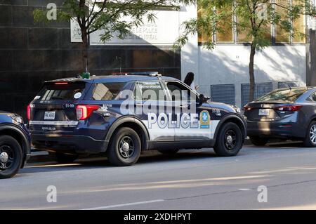 Voiture de police Ford police Interceptor, ville de Montréal, Canada Banque D'Images