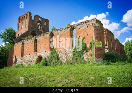 Ruines de l'église luthérienne de Borki, district de Bartoszyce, Pologne (anciennement Borken, Prusse orientale) Banque D'Images