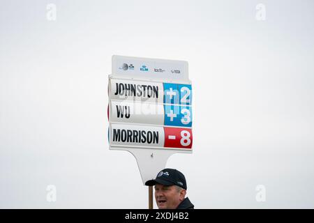 AMSTERDAM, PAYS-BAS - 21 JUIN : tableau de bord pendant le jour 2, KLM Open 2024, DP World Tour à l'International le 21 juin 2024 à Amsterdam, pays-Bas. (Photo de Henk Seppen/Orange Pictures) Banque D'Images