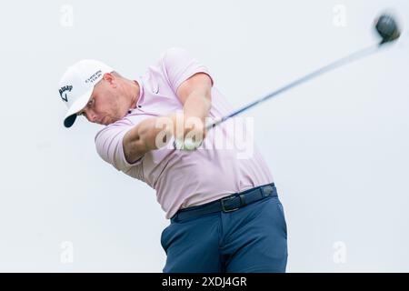 AMSTERDAM, PAYS-BAS - 21 JUIN : Callum Shinkwin d'Angleterre pendant le jour 2, KLM Open 2024, DP World Tour à l'International le 21 juin 2024 à Amsterdam, pays-Bas. (Photo de Henk Seppen/Orange Pictures) Banque D'Images