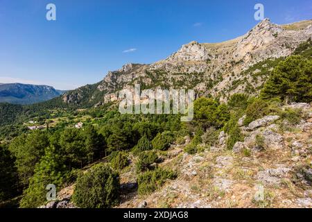 Loma del Calar de Cobo et Puntal de Misa, 1796 mètres, Parc naturel des Sierras de Cazorla, Segura et Las Villas , province de Jaén, Espagne. Banque D'Images