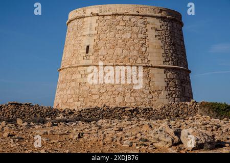 Torre de la Gavina, CAN Marroig domaine public, Formentera, Iles Pitiusa, Communauté des Baléares, Espagne Banque D'Images