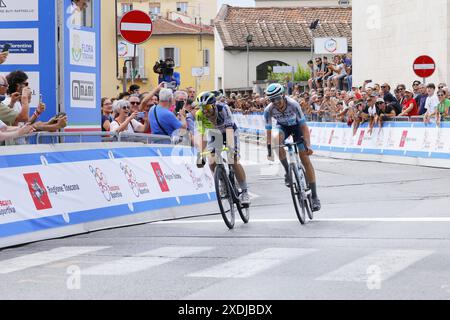 23/06/2024 -CHAMPIONNATS NATIONAUX ITALIE ME- FIRENZE - SESTO FIORENTINO- 228 KM lors du Championnat professionnel d'Italie - hommes, course de Street Cycling à Sesto Fiorentino, Italie, 23 juin 2024 Banque D'Images