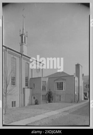 Chapelle de Thomas More, 268 Park préparé, New Haven, Connecticut. Vue latérale. Collection Gottscho-Schleisner Banque D'Images