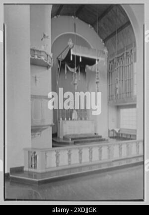 Chapelle de Thomas More, 268 Park préparé, New Haven, Connecticut. Détail du choeur. Collection Gottscho-Schleisner Banque D'Images