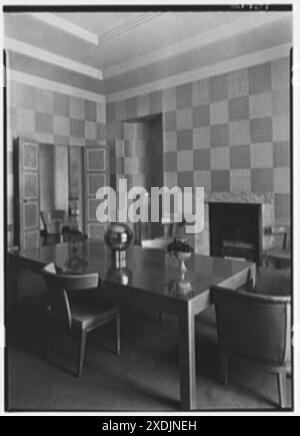 MRS William E. Clow, Jr., résidence à Lake Forest, Illinois. Salle à manger. Collection Gottscho-Schleisner Banque D'Images