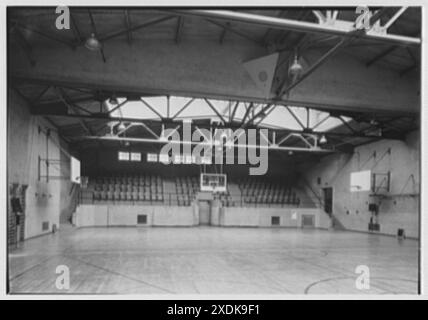 Pelham Memorial High School, Pelham, New York. Gymnase. Collection Gottscho-Schleisner Banque D'Images
