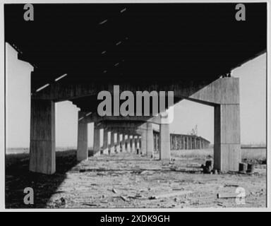 New Jersey Turnpike. Structure surélevée au-dessus des prairies I. Collection Gottscho-Schleisner Banque D'Images