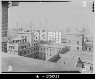 Bellevue Hospital, 28e préparé, New York. Vue du dessus du toit 3C. Collection Gottscho-Schleisner Banque D'Images