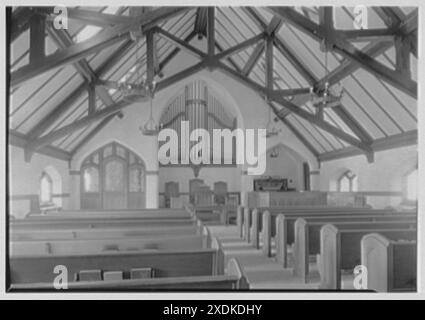 Église communautaire, East Williston, long Island. Intérieur. Collection Gottscho-Schleisner Banque D'Images