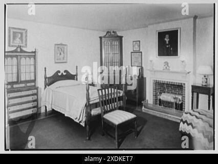 Mr. et Mrs. T. Ferdinand Wilcox, résidence sur Smith Ridge Rd., New Canaan, Connecticut. Chambre principale. Collection Gottscho-Schleisner Banque D'Images