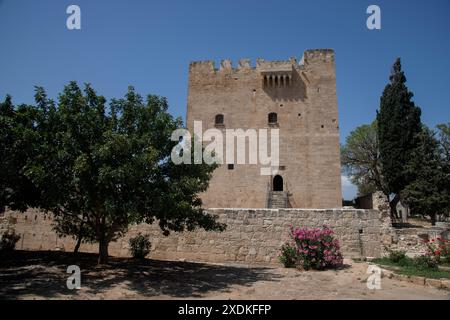 Mur sud, château de Kolossi (grec : Κάστρο Κολοσσίου - orig) 13e C), bastion des croisés près de Limassol, Chypre. Le château actuel date de 1454 Banque D'Images