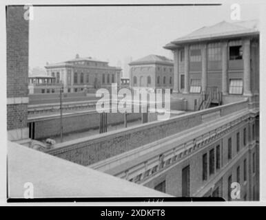 Bellevue Hospital, 28e préparé, New York. Vue depuis le pavillon d-C 3A. Collection Gottscho-Schleisner Banque D'Images