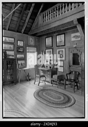 William Gilman Low, 'Achnasheen', résidence sur Low Ln., Bristol, Rhode Island. Intérieur, de studio. Collection Gottscho-Schleisner Banque D'Images