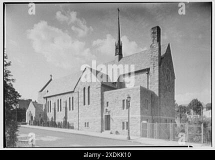 Mark's Lutheran Church, Kimball Ave., Yonkers, New York. Extérieur III. Collection Gottscho-Schleisner Banque D'Images