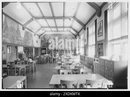 Pelham Memorial High School, Pelham, New York. Bibliothèque. Collection Gottscho-Schleisner Banque D'Images