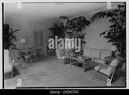 MRS H. Mercer Walker, résidence à El Vedado, Palm Beach, Floride. Intérieur du pavillon. Collection Gottscho-Schleisner Banque D'Images