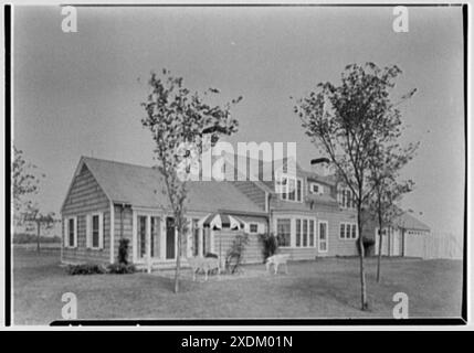 James S. Yates, résidence à East Hampton, long Island. Façade arrière. Collection Gottscho-Schleisner Banque D'Images