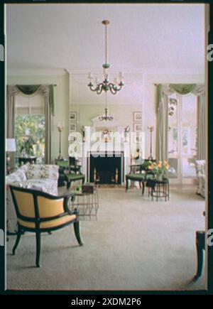 MRS H. Mercer Walker, résidence à Palm Beach, Floride. Salle du matin. Collection Gottscho-Schleisner Banque D'Images