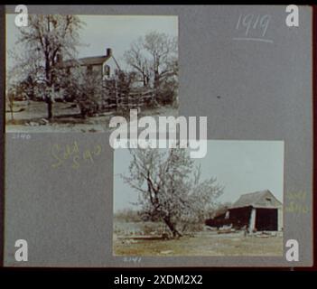 Impressions de référence, 1919-1920, numéros 2133-2377. Maison de l'arrière à travers les arbres ; grange et arbre penché , grange et arbre penché. Maison de l'arrière à travers les arbres. Tirages de référence à partir de négatifs. Collection Gottscho-Schleisner Banque D'Images