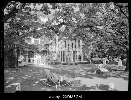 William S. Paley, résidence à Manhasset, long Island. Terrasse, à la maison I. Gottscho-Schleisner Collection Banque D'Images