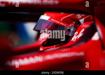 Richard mille detail LECLERC Charles (mco), Scuderia Ferrari SF-24, portrait lors de la formule 1 Aramco Gran Premio de Espana 2024, 10ème manche du Championnat du monde de formule 1 2024 du 21 au 23 juin 2024 sur le circuit de Barcelona-Catalunya, à Montmeló, Espagne - photo Eric Alonso/DPPI crédit: DPPI Media/Alamy Live News Banque D'Images