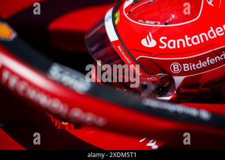 Richard mille detail LECLERC Charles (mco), Scuderia Ferrari SF-24, portrait lors de la formule 1 Aramco Gran Premio de Espana 2024, 10ème manche du Championnat du monde de formule 1 2024 du 21 au 23 juin 2024 sur le circuit de Barcelona-Catalunya, à Montmeló, Espagne - photo Eric Alonso/DPPI crédit: DPPI Media/Alamy Live News Banque D'Images