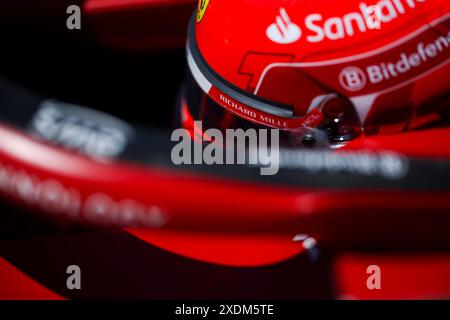 Richard mille detail LECLERC Charles (mco), Scuderia Ferrari SF-24, portrait lors de la formule 1 Aramco Gran Premio de Espana 2024, 10ème manche du Championnat du monde de formule 1 2024 du 21 au 23 juin 2024 sur le circuit de Barcelona-Catalunya, à Montmeló, Espagne - photo Eric Alonso/DPPI crédit: DPPI Media/Alamy Live News Banque D'Images