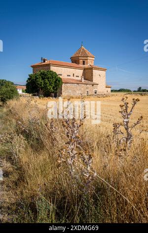 Ermita de la Virgen del Moral, SIGLO XVIII, El Poyo del municipio de Calamocha, provincia de Huesca, Aragón, Espagne, Europe. Banque D'Images