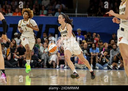 Chicago, États-Unis. 23 juin 2024. Chicago, USA, 23 juin 2024 : Caitlin Clark (22 Indiana Fever) en action lors du match entre le Chicago Sky et Indiana Fever le dimanche 23 juin 2024 à Wintrust Arena, Chicago, USA. (PAS D'USAGE COMMERCIAL) (Shaina Benhiyoun/SPP) crédit : SPP Sport Press photo. /Alamy Live News Banque D'Images