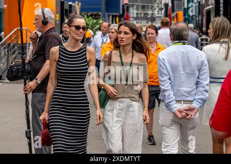 Montmelo, Espagne, 23 juin 2024, Kika Cerqueira Gomes, la petite amie de Pierre Gasly présente jour de course, 10e manche du championnat de formule 1 2024. Crédit : Michael Potts/Alamy Live News Banque D'Images