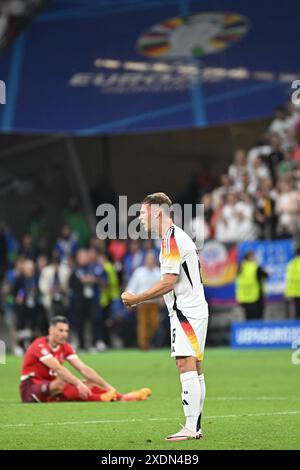 Francfort, Allemagne. 24 juin 2024. Joshua Kimmich d'Allemagne lors du match de la phase de groupes de l'UEFA EURO 2024 entre la Suisse et l'Allemagne à l'Arena de Francfort. Crédit : Meng Gao/Alamy Live News Banque D'Images