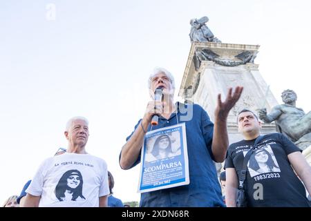 Rome, Italie. 22 juin 2024. Pietro Orlandi pendant le sit-in pour Emanuela Orlandi sur la Piazza Cavour à Rome (photo de Matteo Nardone/Pacific Press) crédit : Pacific Press Media production Corp./Alamy Live News Banque D'Images