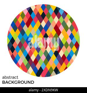 Cercle coloré de losanges isolés sur fond blanc. Arrière-plan vectoriel abstrait. Illustration de Vecteur