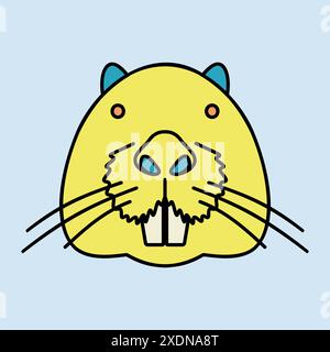 Icône de castor Otter. Vecteur de tête d'animal. Panneau Agriculture. Symbole graphique pour la conception de votre site Web, votre logo, votre application, votre interface utilisateur. EPS10. Illustration de Vecteur