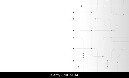 Fond technologique avec des lignes et des points croisés. Fond numérique abstrait. Connexion abstraite, toile de fond de communication. Illustration vectorielle Illustration de Vecteur