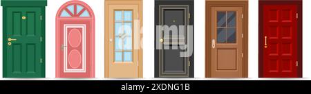 Portes d'entrée colorées Illustration de Vecteur