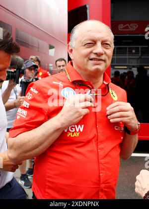 Sabadell, Barcelone, Espagne. 23 juin 2024. Montmelo Espagne 23 juin 2024 Fred Vasseur PDG ( FRA Ferrari ) lors de la course au Grand Prix de formule 1 Aramaco Espagne 2024 à Montmelo Espagne le 23 juin 2024 (image crédit : © Xavi Urgeles/ZUMA Press Wire) USAGE ÉDITORIAL SEULEMENT! Non destiné à UN USAGE commercial ! Banque D'Images