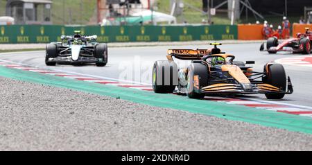 Sabadell, Barcelone, Espagne. 23 juin 2024. Montmelo Espagne 23 juin 2024 Lando Norris (4 GBR McLaren ) lors de la course au Grand Prix de formule 1 Aramaco Espagne 2024 à Montmelo Espagne le 23 juin 2024 (image crédit : © Xavi Urgeles/ZUMA Press Wire) USAGE ÉDITORIAL SEULEMENT! Non destiné à UN USAGE commercial ! Banque D'Images