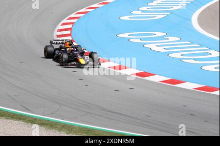 Sabadell, Barcelone, Espagne. 23 juin 2024. Montmelo Espagne 23 juin 2024 Max Verstappen(1 NL Redbull ) lors de la course au Grand Prix de formule 1 Aramaco Espagne 2024 à Montmelo Espagne le 23 juin 2024 (image crédit : © Xavi Urgeles/ZUMA Press Wire) USAGE ÉDITORIAL SEULEMENT! Non destiné à UN USAGE commercial ! Banque D'Images