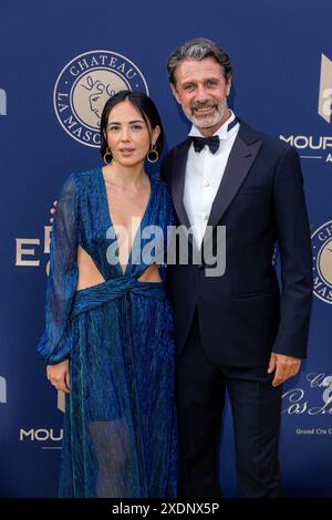 Mouratoglou, France. 23 juin 2024. Patrick Mouratoglou et Agathe Auproux lors du 10e anniversaire du Gala annuel de bienfaisance de Mouratoglou. À l'Académie de Tennis Mouratoglou, Sofia Antipolis, France, le 23 juin 2024. Photo de Cyril Chateau/BACAPRESS. COM Credit : Abaca Press/Alamy Live News Banque D'Images