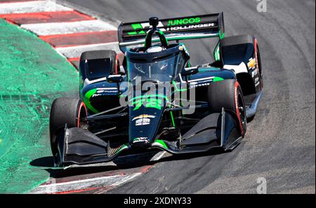 22 juin 2024 Monterey, CA, États-Unis pilote Agustin Canapion(72)descendre le tire-bouchon lors du Firestone Grand Prix de Monterey IndyCar Practice 2 au WeatherTech Raceway Laguna Seca Monterey, CA Thurman James/CSM Banque D'Images