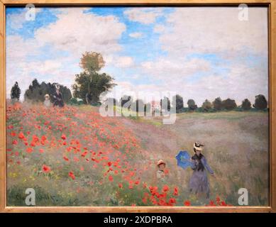 Claude Monet (1840-1926), Coquelicots, 1873, exposition au musée, Paris 1874 inventer l'impressionnisme, Musée d'Orsay, Paris, France Banque D'Images